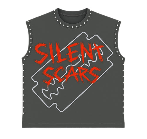 Silent Scars Rhinestone "Razor" Cutoff Tee